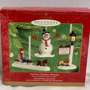 Hallmark Keepsake Ornament Thomas Kinkade Victorian Christmas Memories Set 2001